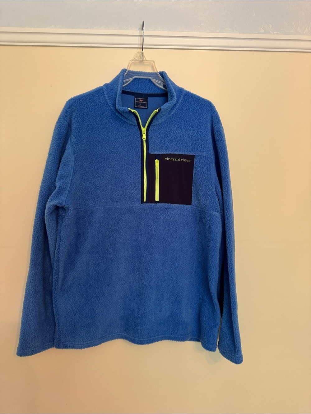Vineyard Vines Royal Blue Blue Fleece Half-Zip with Navy Pocket